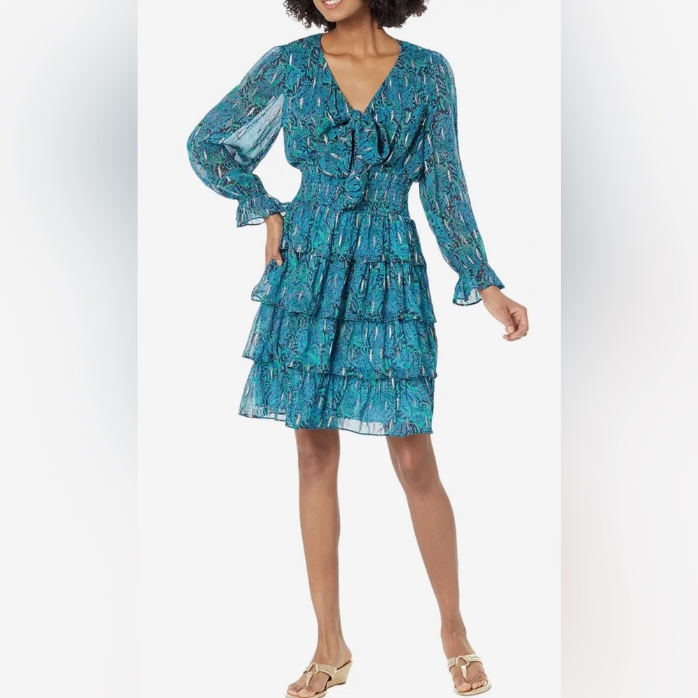 Lilly Pulitzer Laralyn 3/4 Sleeve Tiered Dress Size